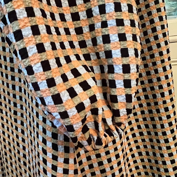 Stine Goya Nini Printed Cloque-Jacquard Midi Dress, Size S, V-Neck Check Pattern - Picture 5 of 11